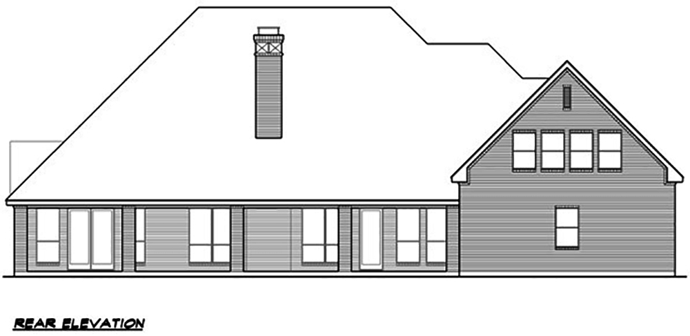 Home Plan Rear Elevation of this 4-Bedroom,4265 Sq Ft Plan -195-1063