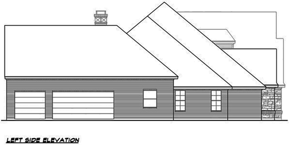 Home Plan Left Elevation of this 4-Bedroom,4265 Sq Ft Plan -195-1063