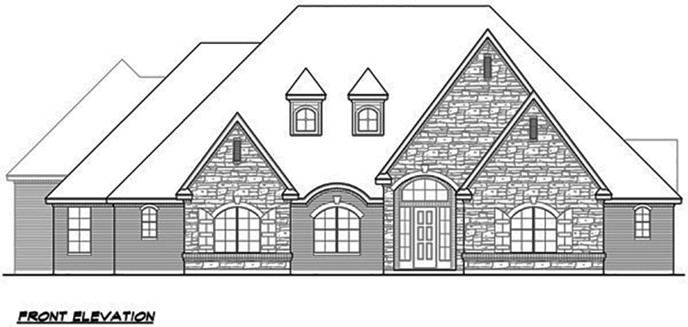 Home Plan Front Elevation of this 4-Bedroom,4265 Sq Ft Plan -195-1063