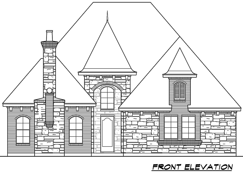 Home Plan Front Elevation of this 3-Bedroom,3136 Sq Ft Plan -195-1064