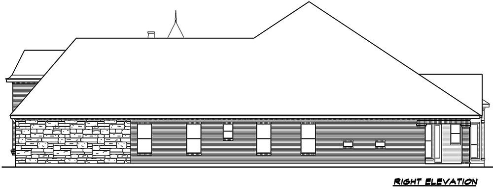 Home Plan Right Elevation of this 3-Bedroom,3136 Sq Ft Plan -195-1064
