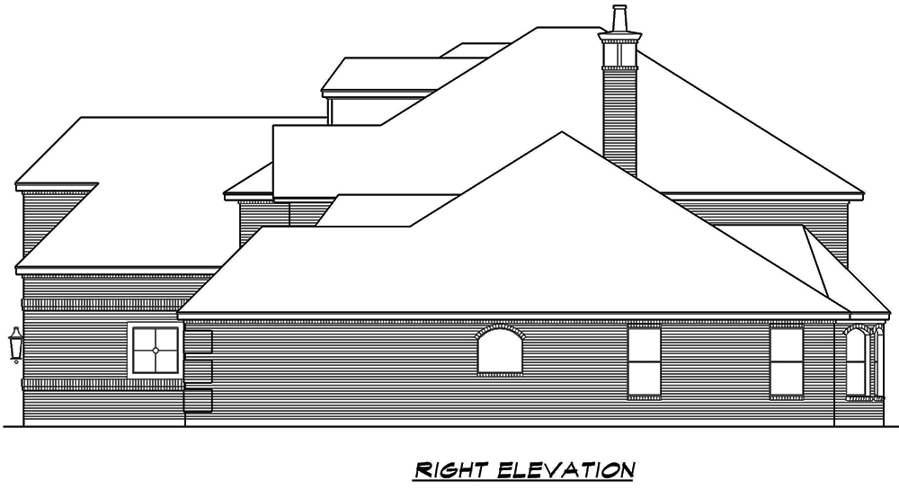 Home Plan Right Elevation of this 5-Bedroom,5041 Sq Ft Plan -195-1066