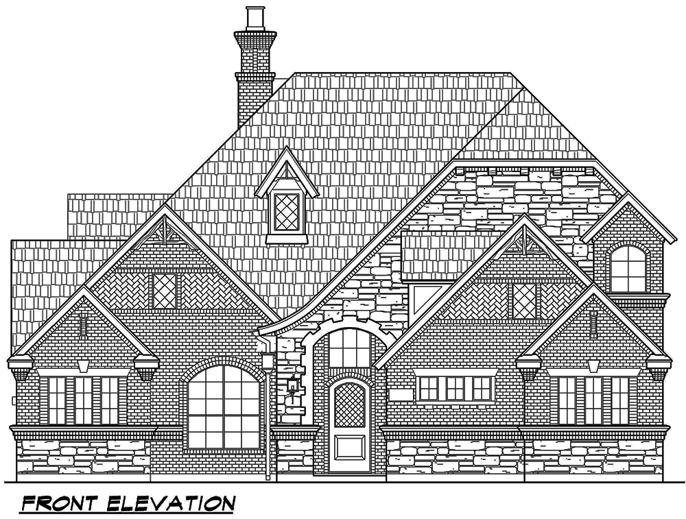Home Plan Front Elevation of this 3-Bedroom,3047 Sq Ft Plan -195-1067