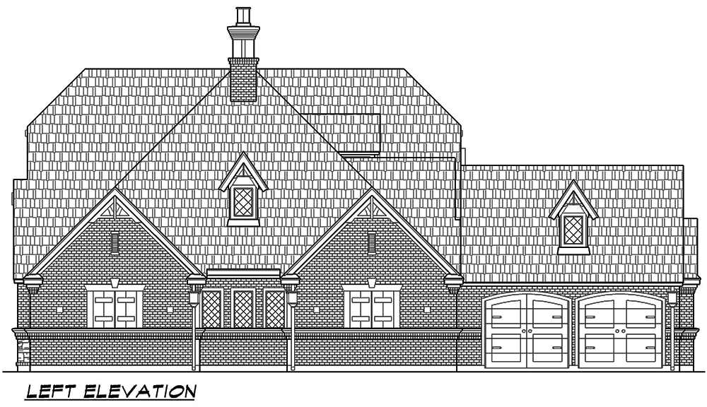 Home Plan Left Elevation of this 3-Bedroom,3047 Sq Ft Plan -195-1067