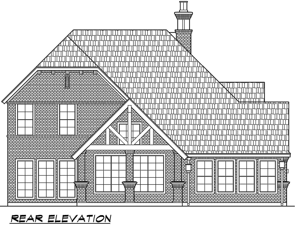 Home Plan Rear Elevation of this 3-Bedroom,3047 Sq Ft Plan -195-1067