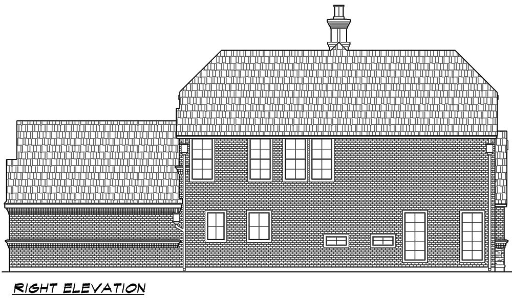 Home Plan Right Elevation of this 3-Bedroom,3047 Sq Ft Plan -195-1067