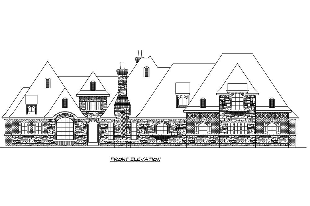Home Plan Front Elevation of this 3-Bedroom,3001 Sq Ft Plan -195-1072