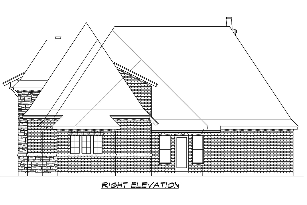 Home Plan Right Elevation of this 3-Bedroom,3001 Sq Ft Plan -195-1072