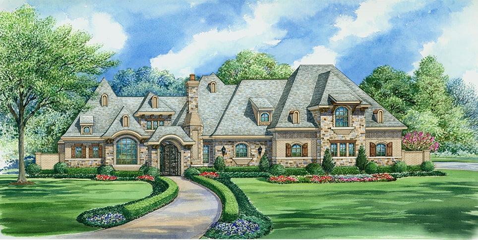 Front View of this 3-Bedroom, 3001 Sq Ft Plan - 195-1072