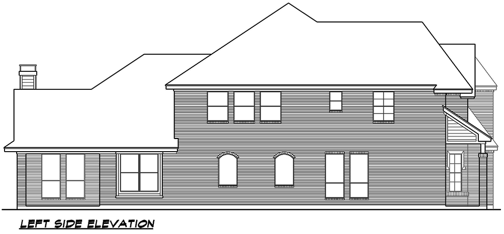 Home Plan Left Elevation of this 3-Bedroom,3818 Sq Ft Plan -195-1073