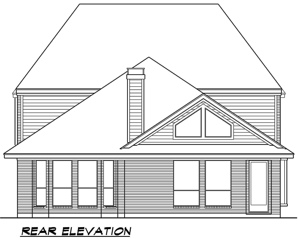 Home Plan Rear Elevation of this 3-Bedroom,3818 Sq Ft Plan -195-1073
