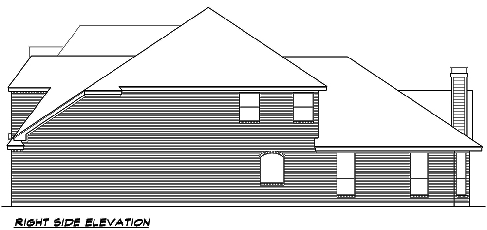 Home Plan Right Elevation of this 3-Bedroom,3818 Sq Ft Plan -195-1073