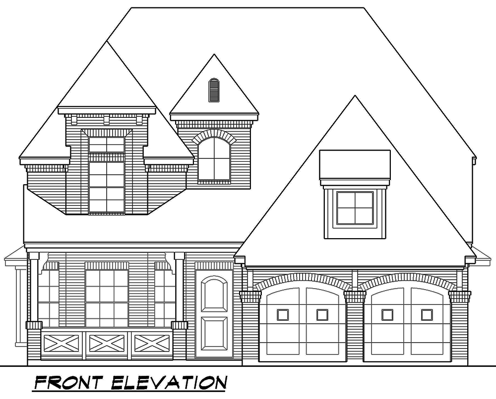 Home Plan Front Elevation of this 3-Bedroom,3818 Sq Ft Plan -195-1075