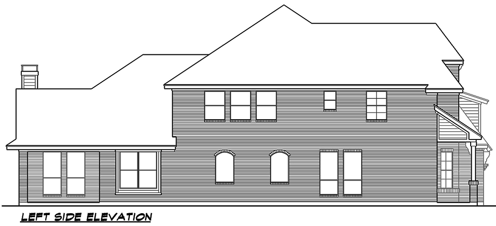 Home Plan Left Elevation of this 3-Bedroom,3818 Sq Ft Plan -195-1075