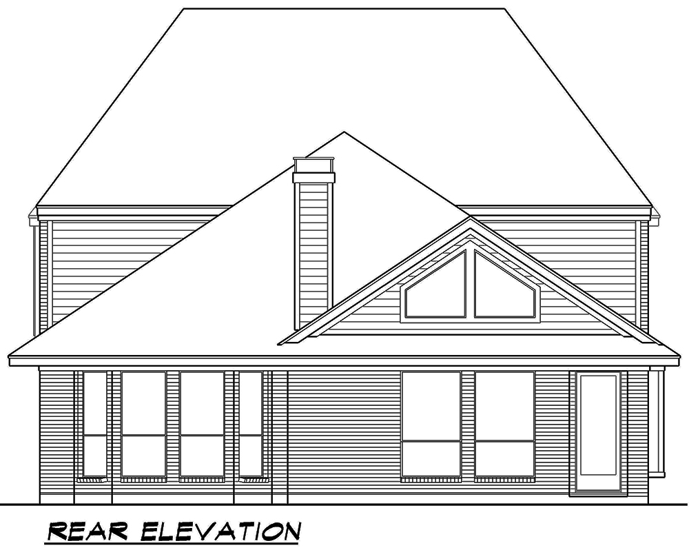 Home Plan Rear Elevation of this 3-Bedroom,3818 Sq Ft Plan -195-1075