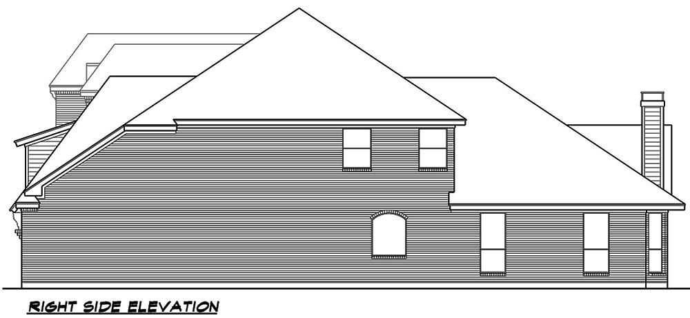 Home Plan Right Elevation of this 3-Bedroom,3818 Sq Ft Plan -195-1075