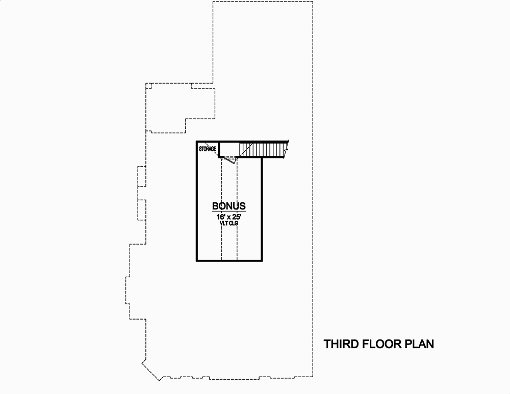 Floor Plan Third Story of Craftsman Plan #195-1079