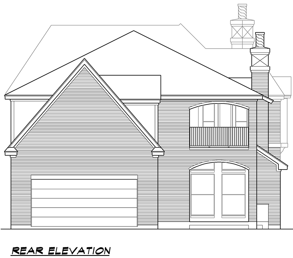 Home Plan Rear Elevation of this 5-Bedroom,5760 Sq Ft Plan -195-1079