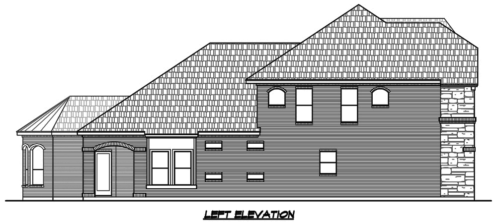 Home Plan Left Elevation of this 4-Bedroom,3552 Sq Ft Plan -195-1088