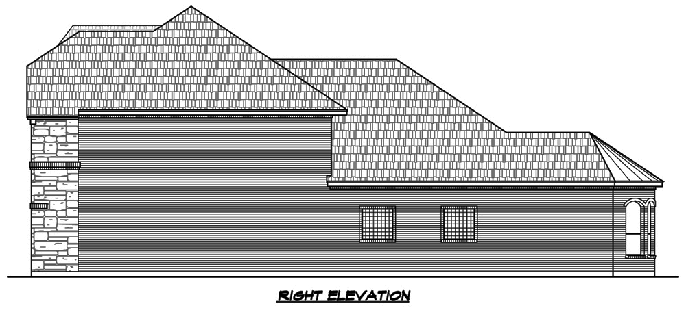 Home Plan Right Elevation of this 4-Bedroom,3552 Sq Ft Plan -195-1088