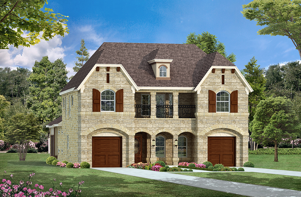 Front elevation of European home (ThePlanCollection: House Plan #195-1088)