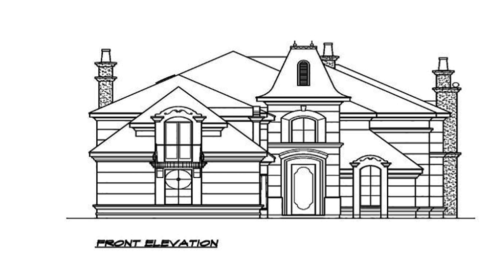 Home Plan Front Elevation of this 3-Bedroom,5343 Sq Ft Plan -195-1089