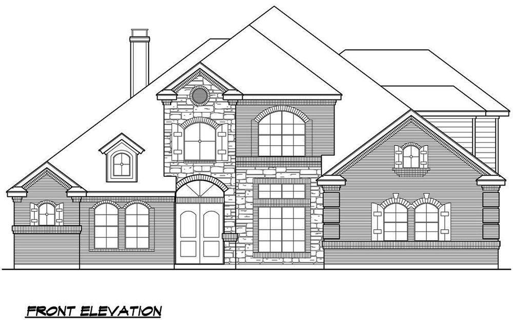 Home Plan Front Elevation of this 4-Bedroom,3692 Sq Ft Plan -195-1090