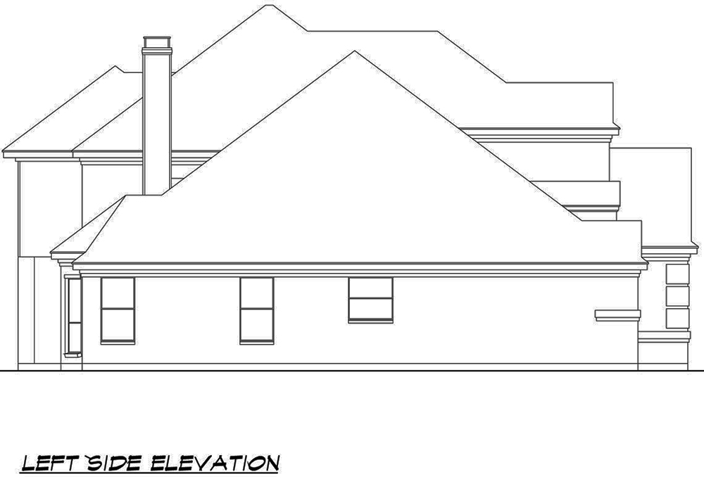 Home Plan Left Elevation of this 4-Bedroom,3692 Sq Ft Plan -195-1090
