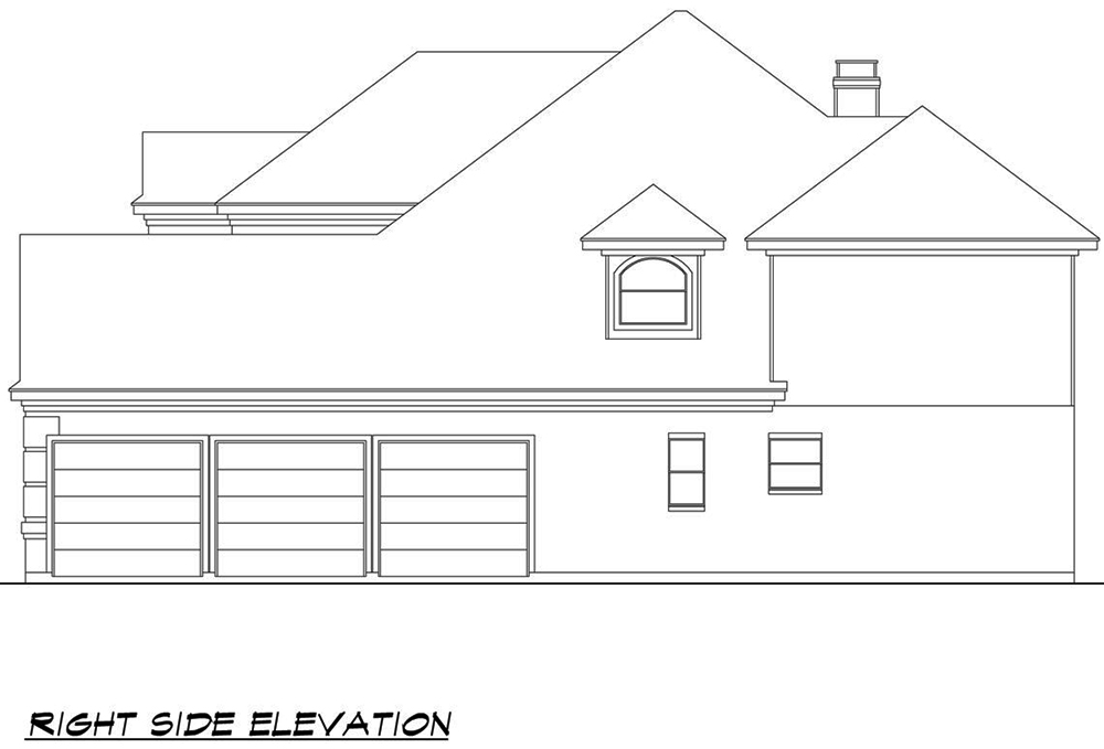 Home Plan Right Elevation of this 4-Bedroom,3692 Sq Ft Plan -195-1090