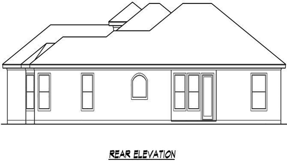 Home Plan Rear Elevation of this 4-Bedroom,3260 Sq Ft Plan -195-1091
