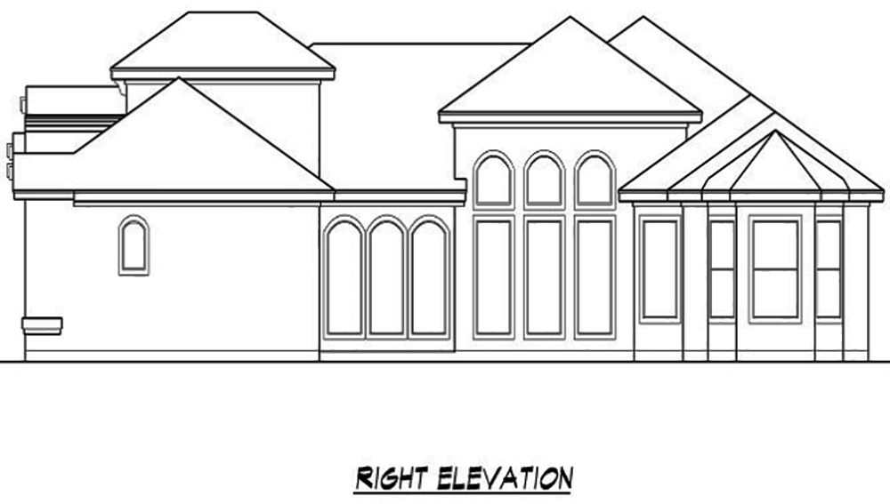 Home Plan Right Elevation of this 4-Bedroom,3260 Sq Ft Plan -195-1091