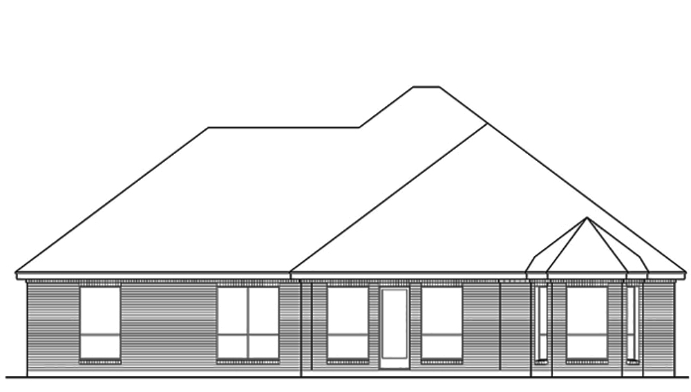 Home Plan Rear Elevation of this 3-Bedroom,2402 Sq Ft Plan -195-1092