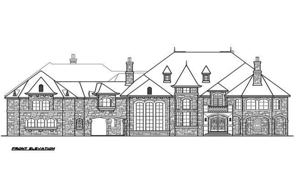 Home Plan Front Elevation of this 5-Bedroom,12268 Sq Ft Plan -195-1094