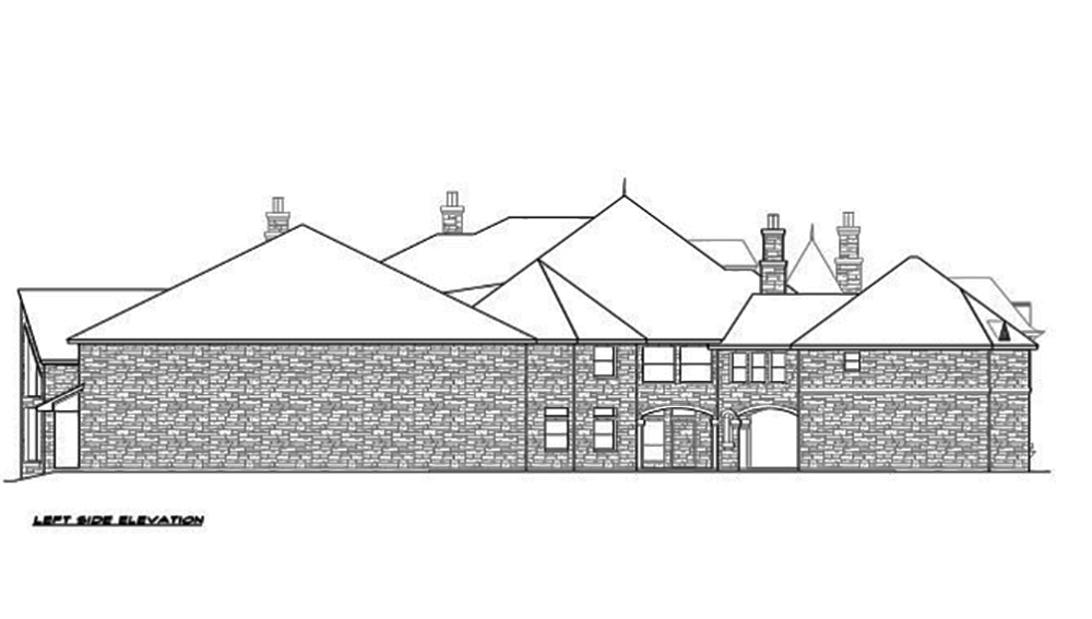 Home Plan Left Elevation of this 5-Bedroom,12268 Sq Ft Plan -195-1094