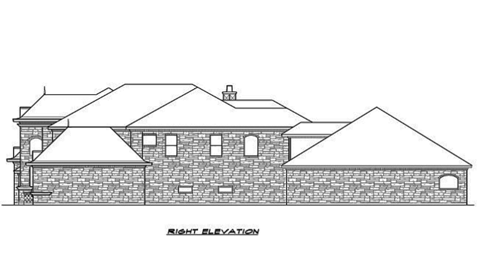 Home Plan Right Elevation of this 5-Bedroom,5462 Sq Ft Plan -195-1096