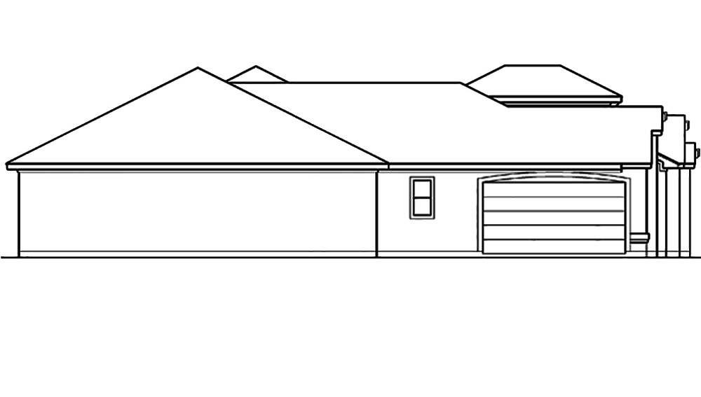 Home Plan Left Elevation of this 4-Bedroom,3242 Sq Ft Plan -195-1098