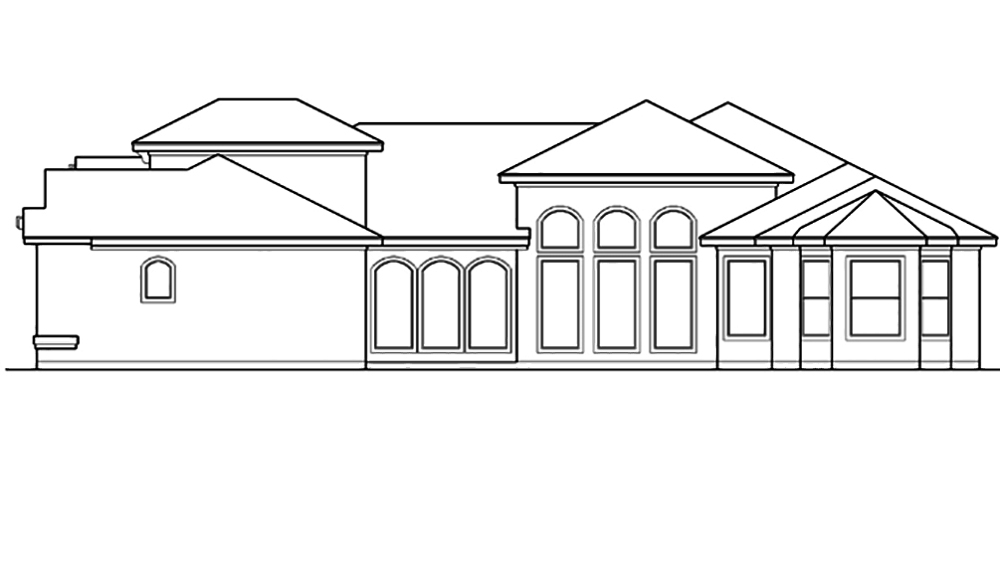 Home Plan Right Elevation of this 4-Bedroom,3242 Sq Ft Plan -195-1098