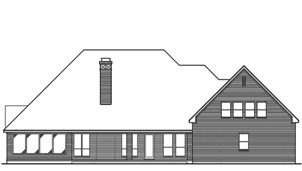 Home Plan Rear Elevation of this 3-Bedroom,4461 Sq Ft Plan -195-1103