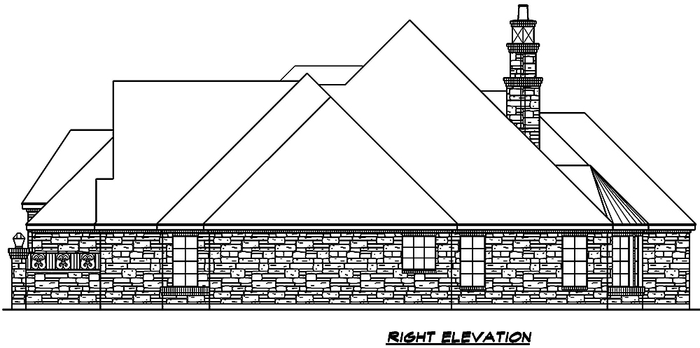 Home Plan Right Elevation of this 5-Bedroom,4775 Sq Ft Plan -195-1105