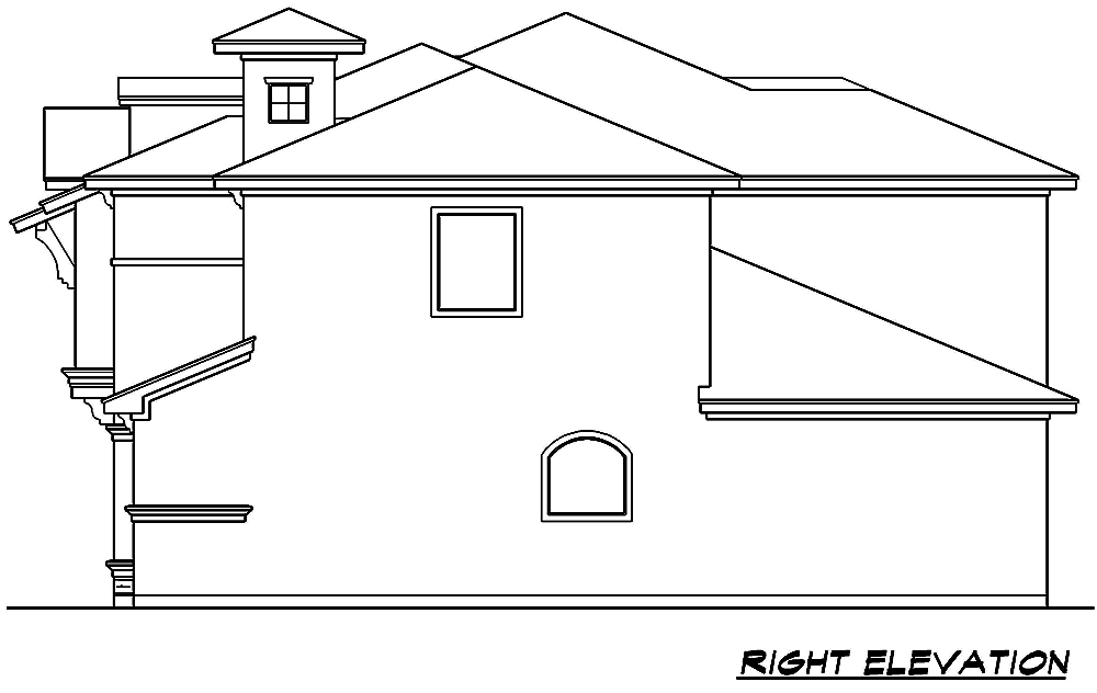 Home Plan Right Elevation of this 4-Bedroom,4319 Sq Ft Plan -195-1106