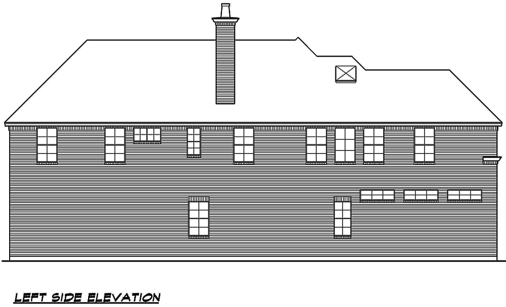 Home Plan Left Elevation of this 4-Bedroom,3254 Sq Ft Plan -195-1109
