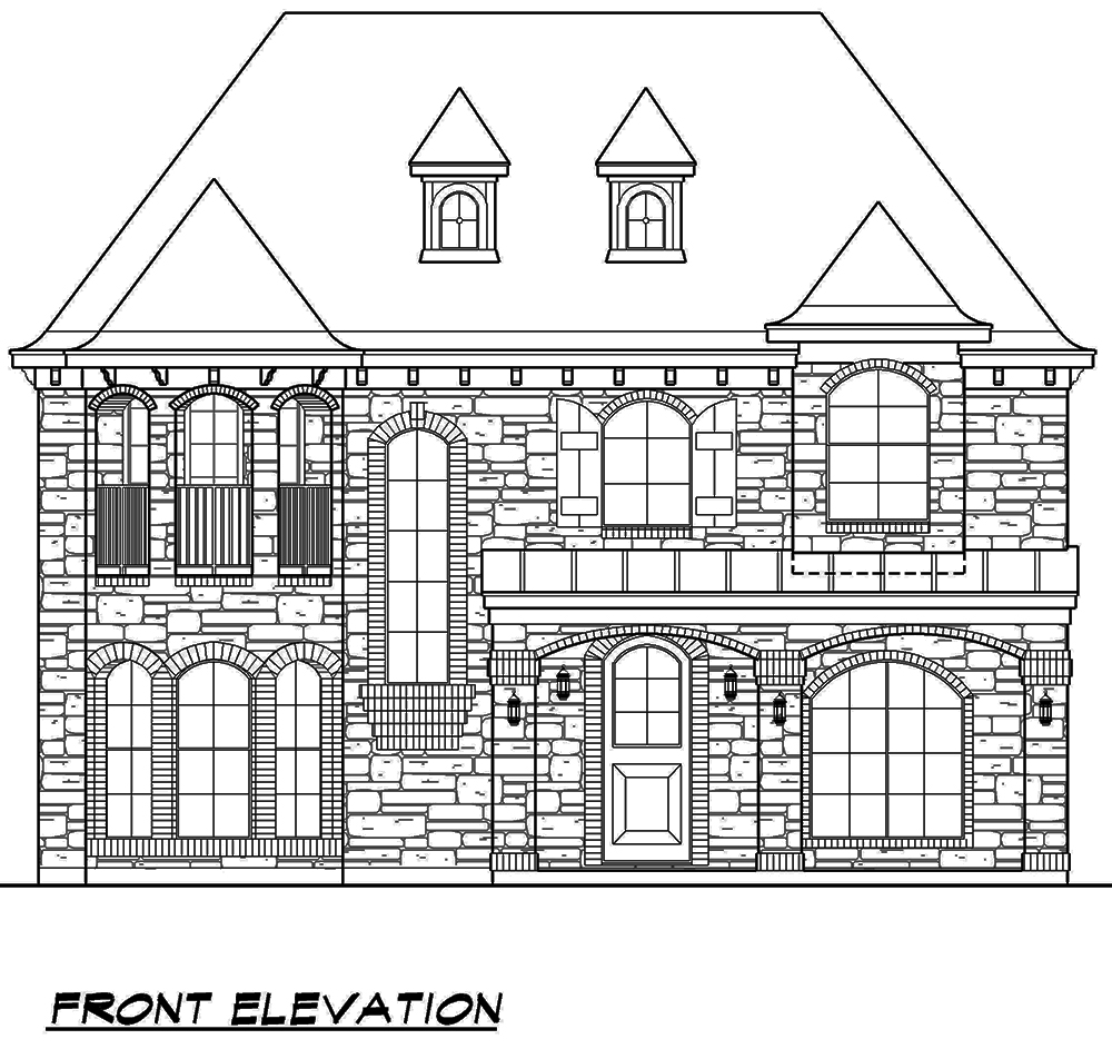 Home Plan Front Elevation of this 3-Bedroom,3428 Sq Ft Plan -195-1110