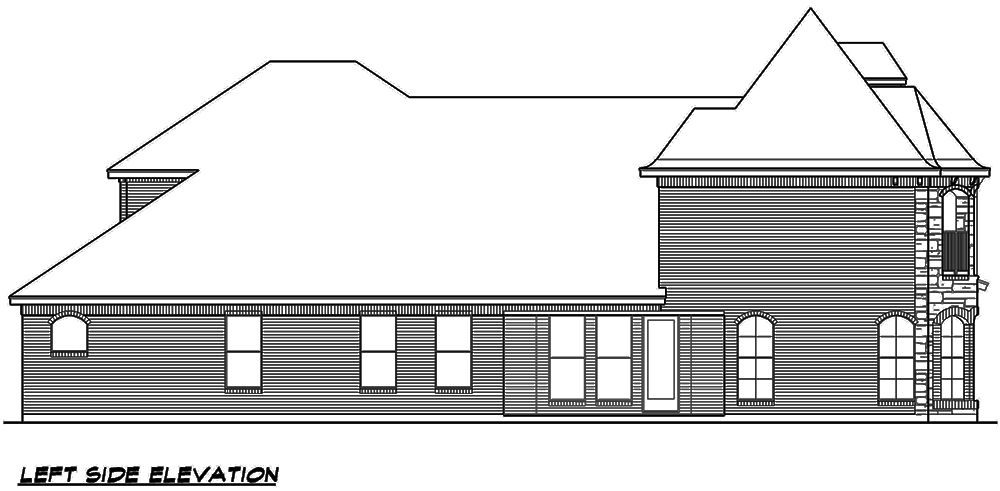 Home Plan Left Elevation of this 3-Bedroom,3428 Sq Ft Plan -195-1110