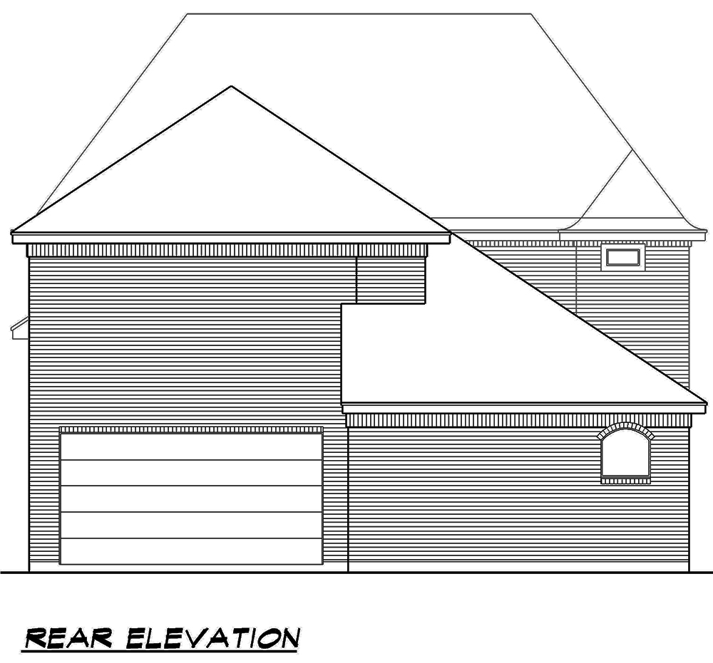 Home Plan Rear Elevation of this 3-Bedroom,3428 Sq Ft Plan -195-1110