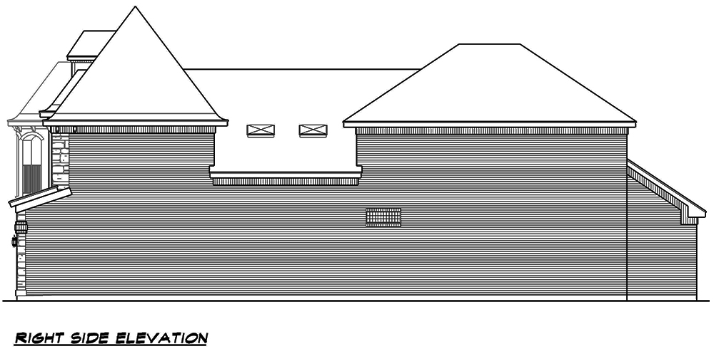 Home Plan Right Elevation of this 3-Bedroom,3428 Sq Ft Plan -195-1110