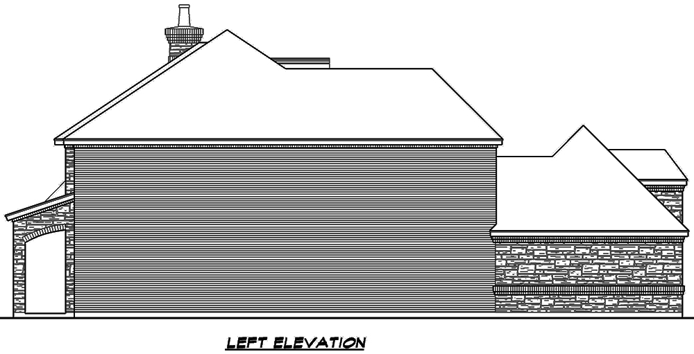 Home Plan Left Elevation of this 4-Bedroom,4117 Sq Ft Plan -195-1111