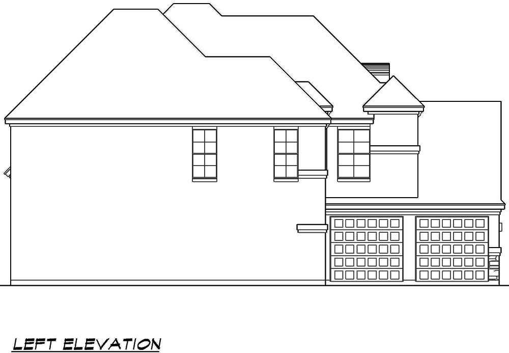 Home Plan Left Elevation of this 3-Bedroom,3673 Sq Ft Plan -195-1112