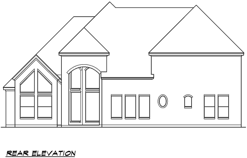 Home Plan Rear Elevation of this 3-Bedroom,3673 Sq Ft Plan -195-1112