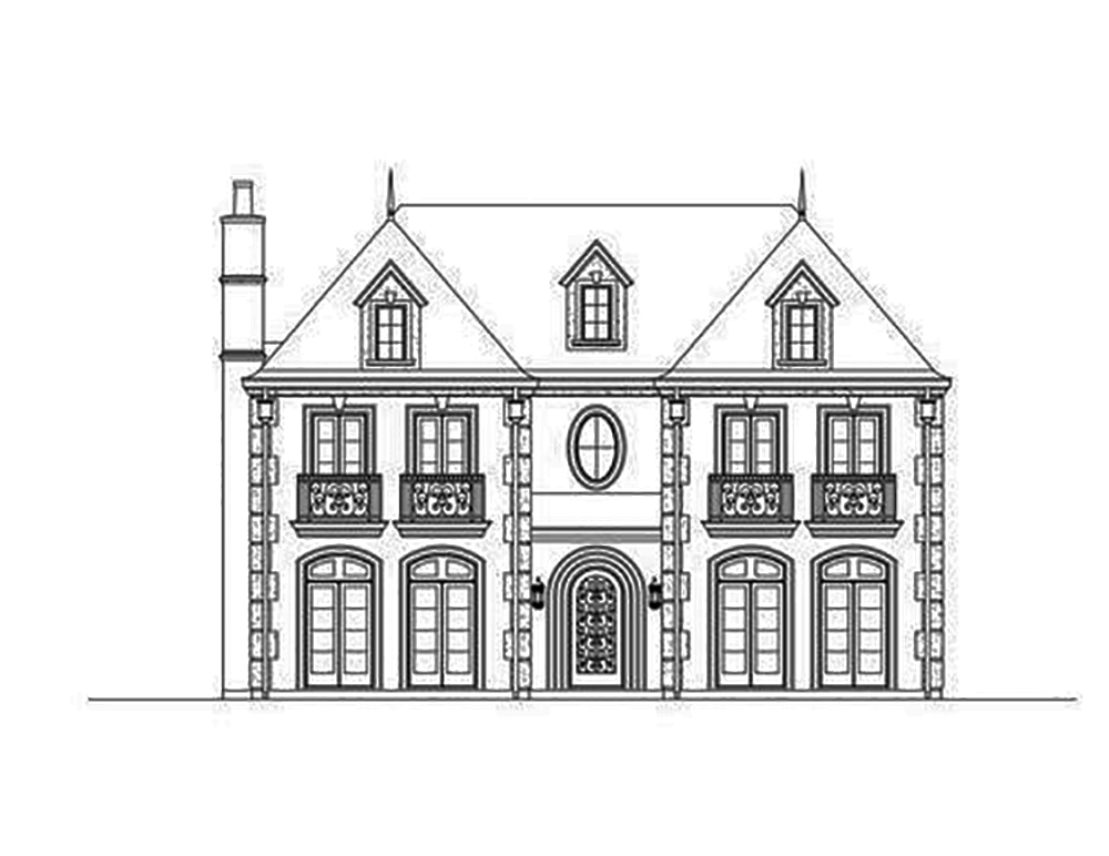 Home Plan Front Elevation of this 3-Bedroom,5799 Sq Ft Plan -195-1113