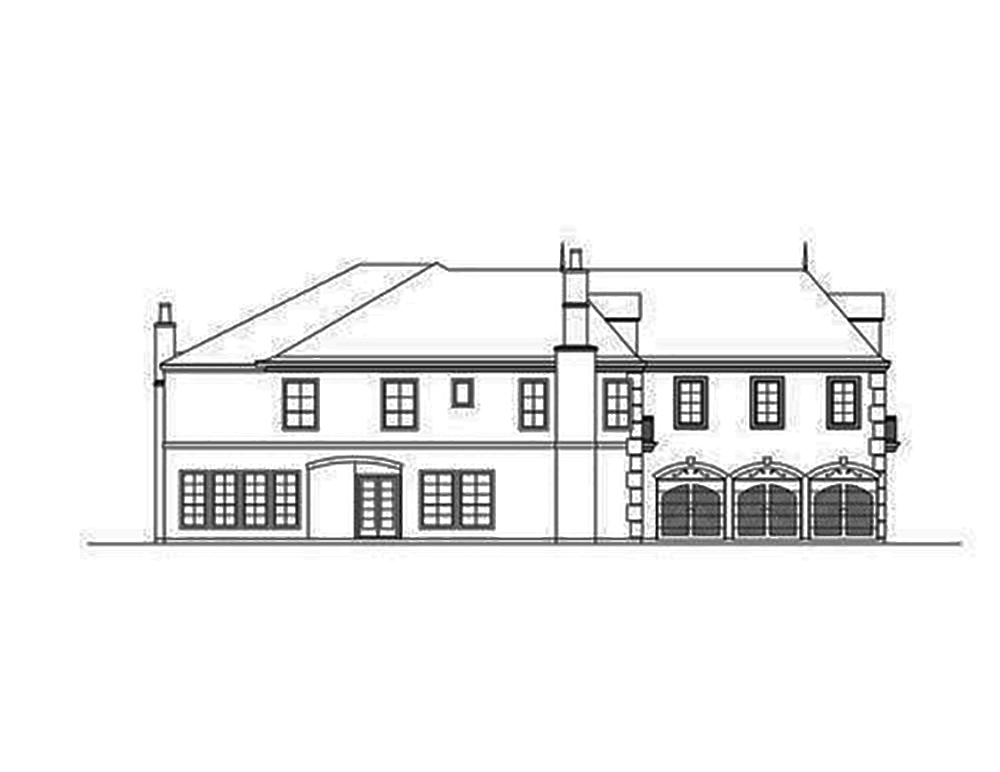 Home Plan Left Elevation of this 3-Bedroom,5799 Sq Ft Plan -195-1113